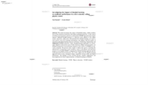 Investigating the impact of blended learning on academic performance in a first semester college physics course